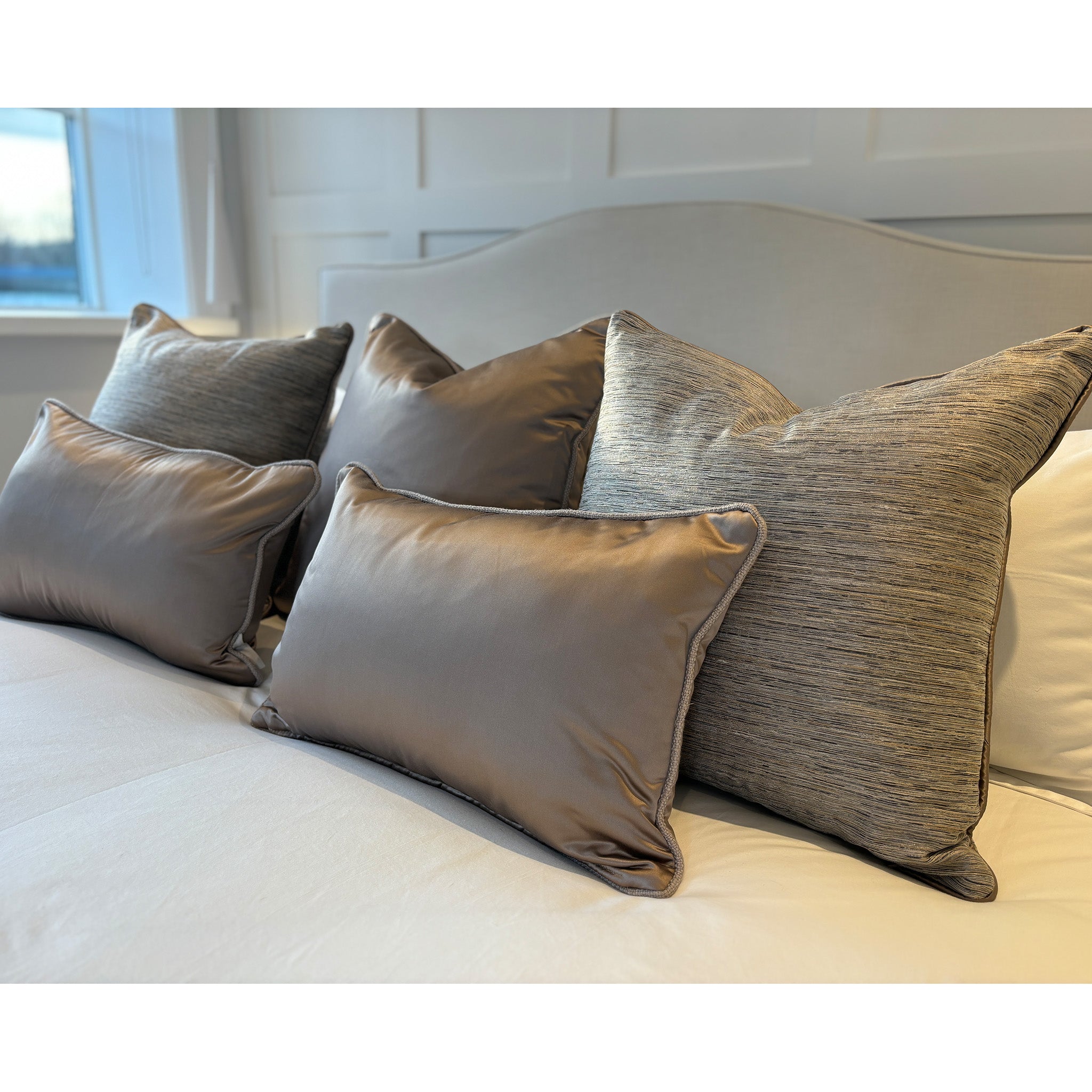 Luxury Satin Fabric Bed Cushion